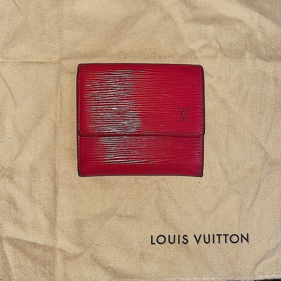 Authentic Vintage Louis Vuitton Red Epi-Tri Food Wallet - Picture 2 of 7